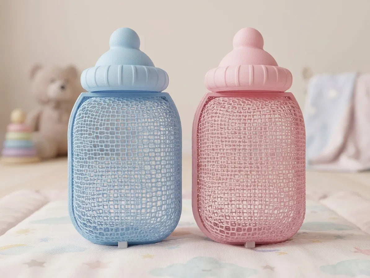 Biberon à dragées en filet – naissance, baptême, baby shower