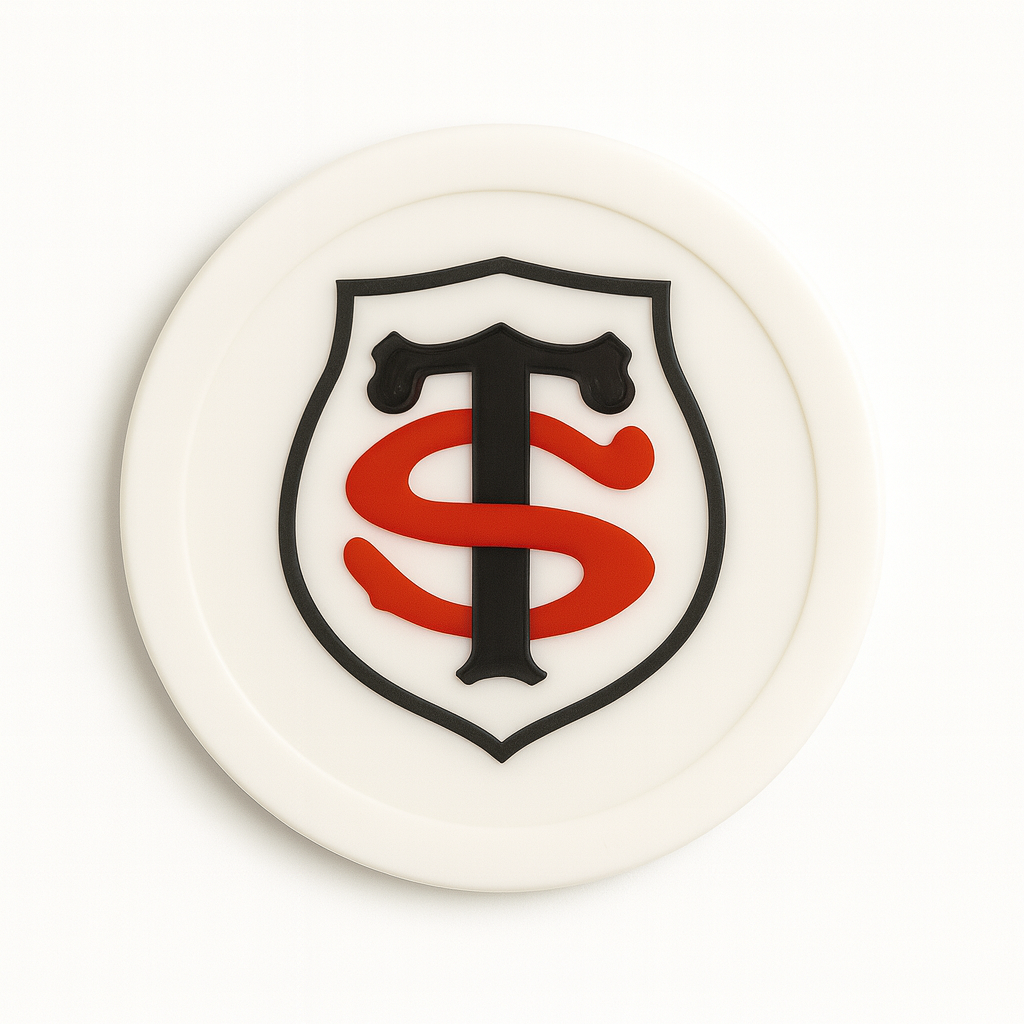 Set supporter Stade Toulousain – Décapsuleur + 4 sous-verres + socle – Impression 3D & finition résine