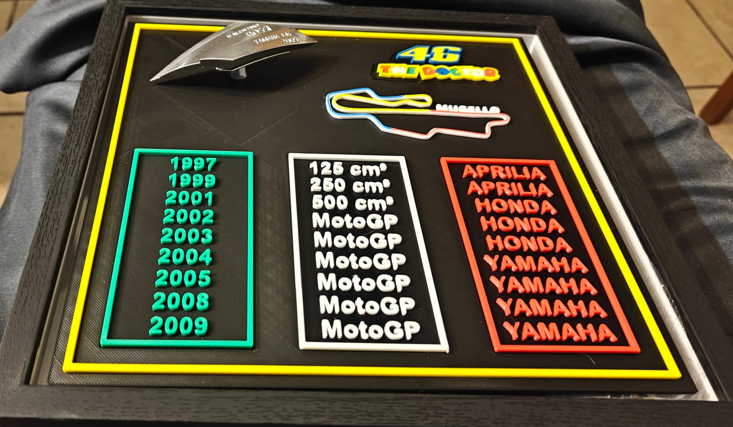 đ Cadre 3D Valentino Rossi 46 â Mugello â DĂ©coration MotoGP