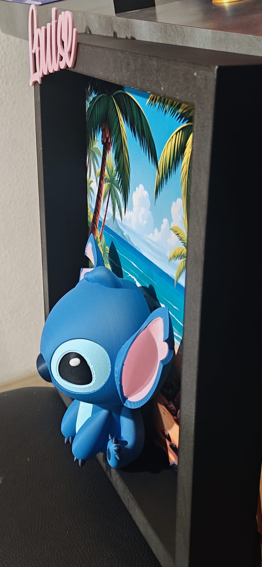 🧸 Cadre décoratif 3D Stitch personnalisé – 30 cm