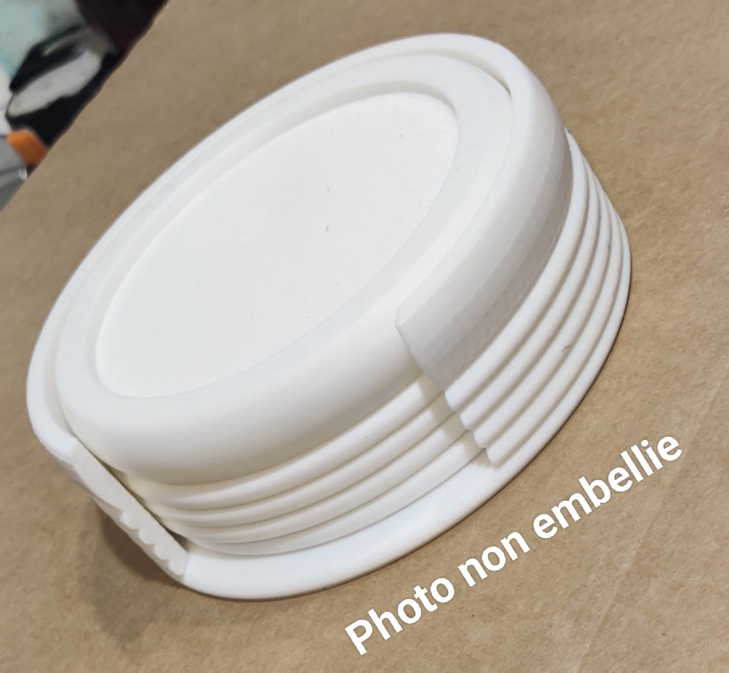 Set supporter PSG – Décapsuleur + 4 sous-verres + socle – Impression 3D & finition résine