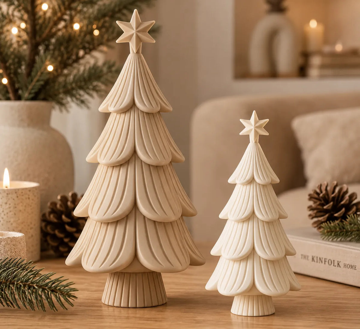 Sapin de Noël étagé à poser – décoration nordique