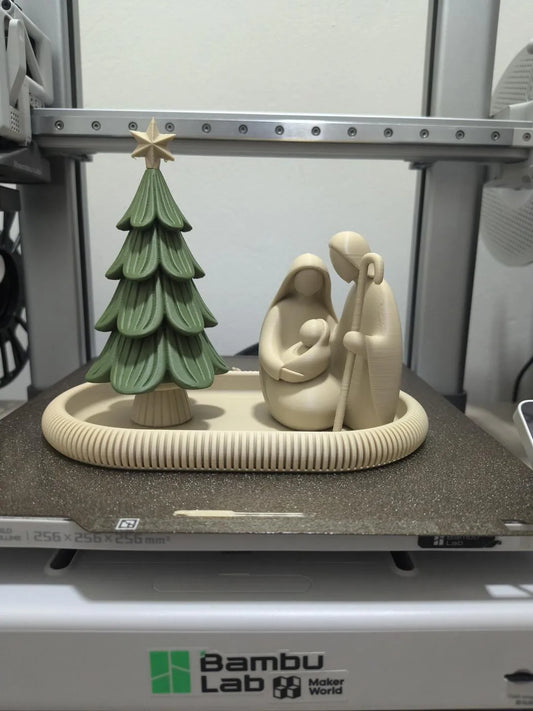 Crèche de Noël épurée – Sainte Famille
