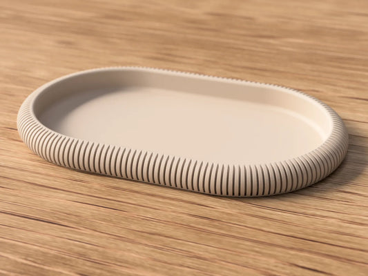 Vide-poche ovale cannelé – plateau décoratif
