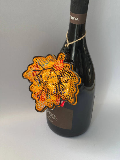 Feuille d'érable en filet – décor de bouteille à garnir