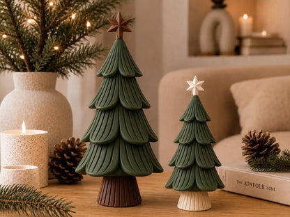 Sapin de Noël étagé à poser – décoration nordique