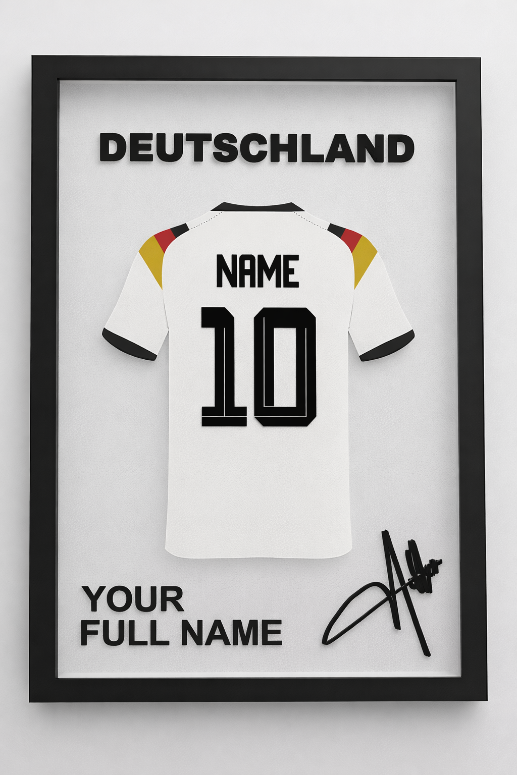 🖼️ Cadre Sportif Personnalisé – Maillot 3D – Prénom & Numéro – Décoration à Poser