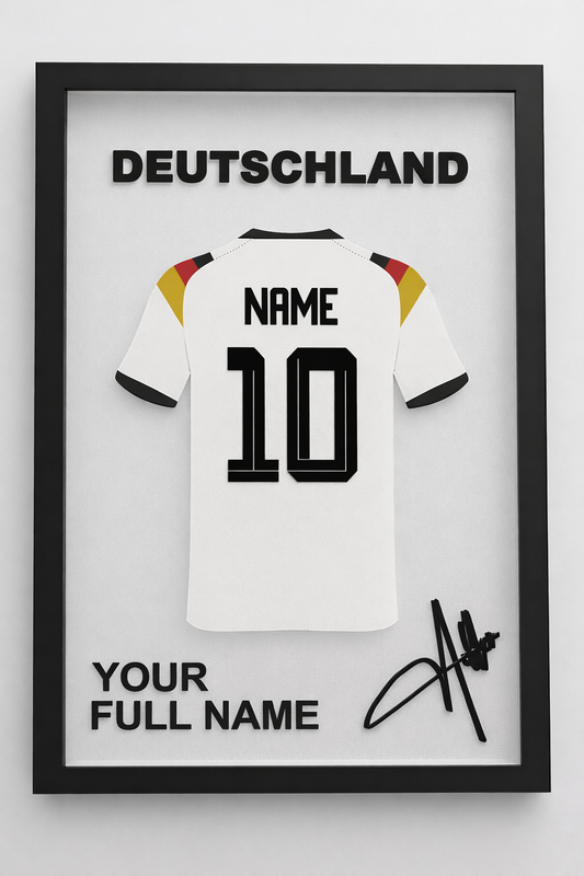 🖼️ Cadre Sportif Personnalisé – Maillot 3D – Prénom & Numéro – Décoration à Poser