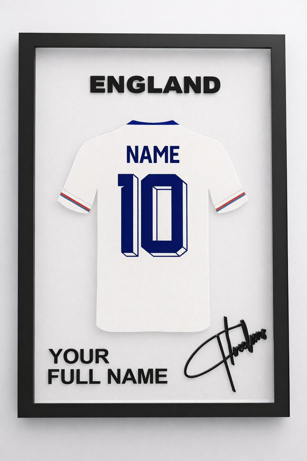 🖼️ Cadre Sportif Personnalisé – Maillot 3D – Prénom & Numéro – Décoration à Poser