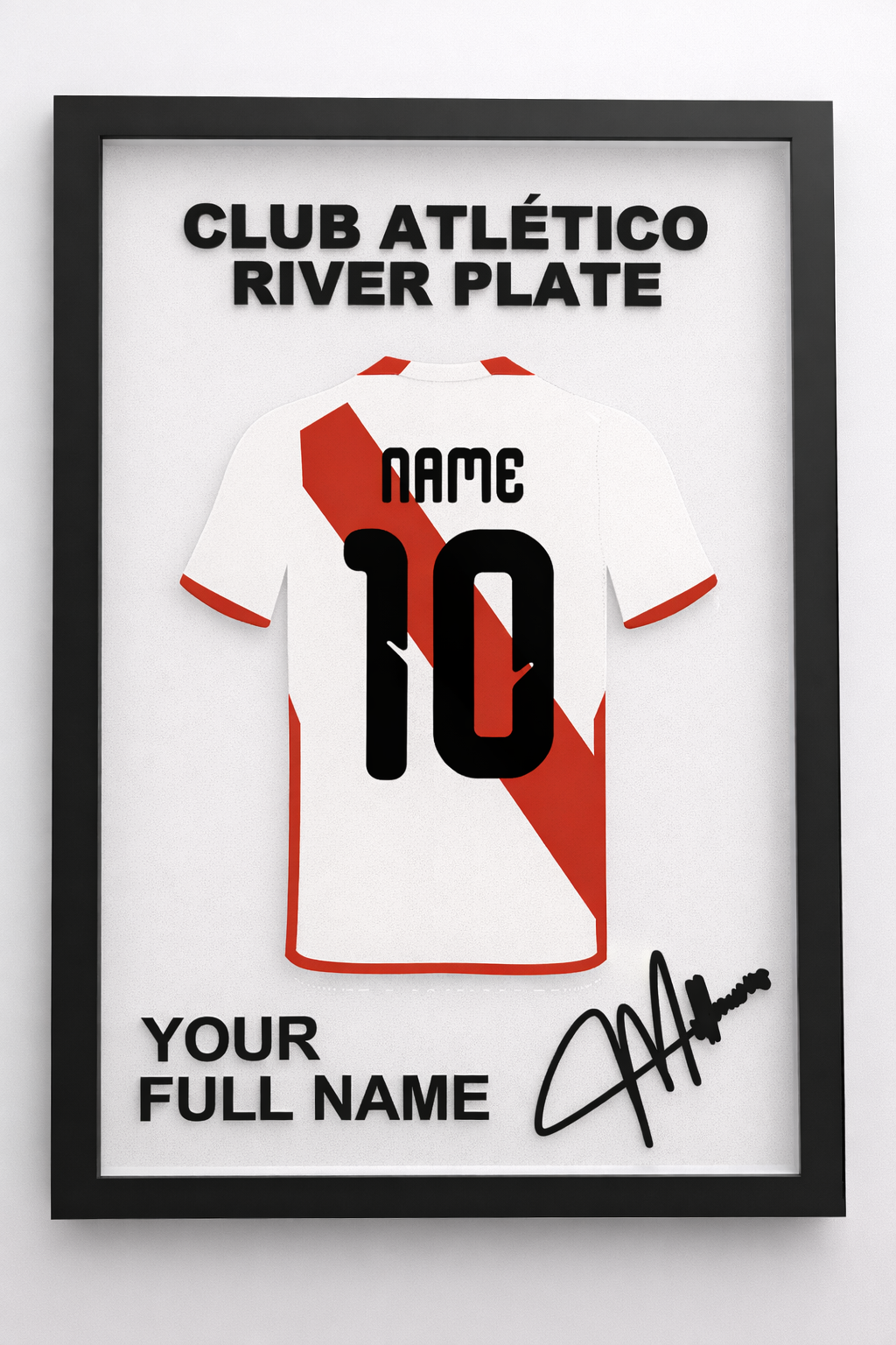 🖼️ Cadre Sportif Personnalisé – Maillot 3D – Prénom & Numéro – Décoration à Poser