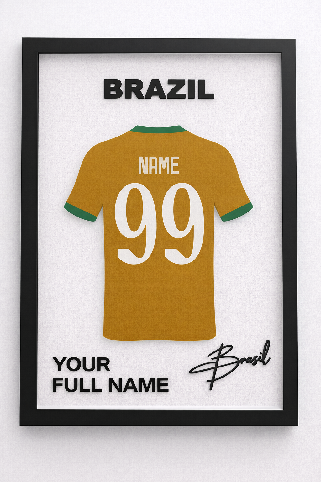 🖼️ Cadre Sportif Personnalisé – Maillot 3D – Prénom & Numéro – Décoration à Poser