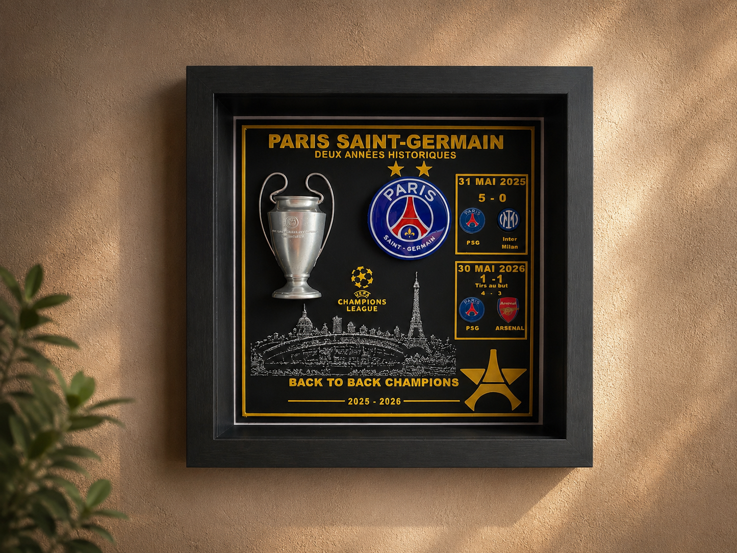Cadre 3D PSG – Deux années historiques 2025 & 2026 ⚽🏆