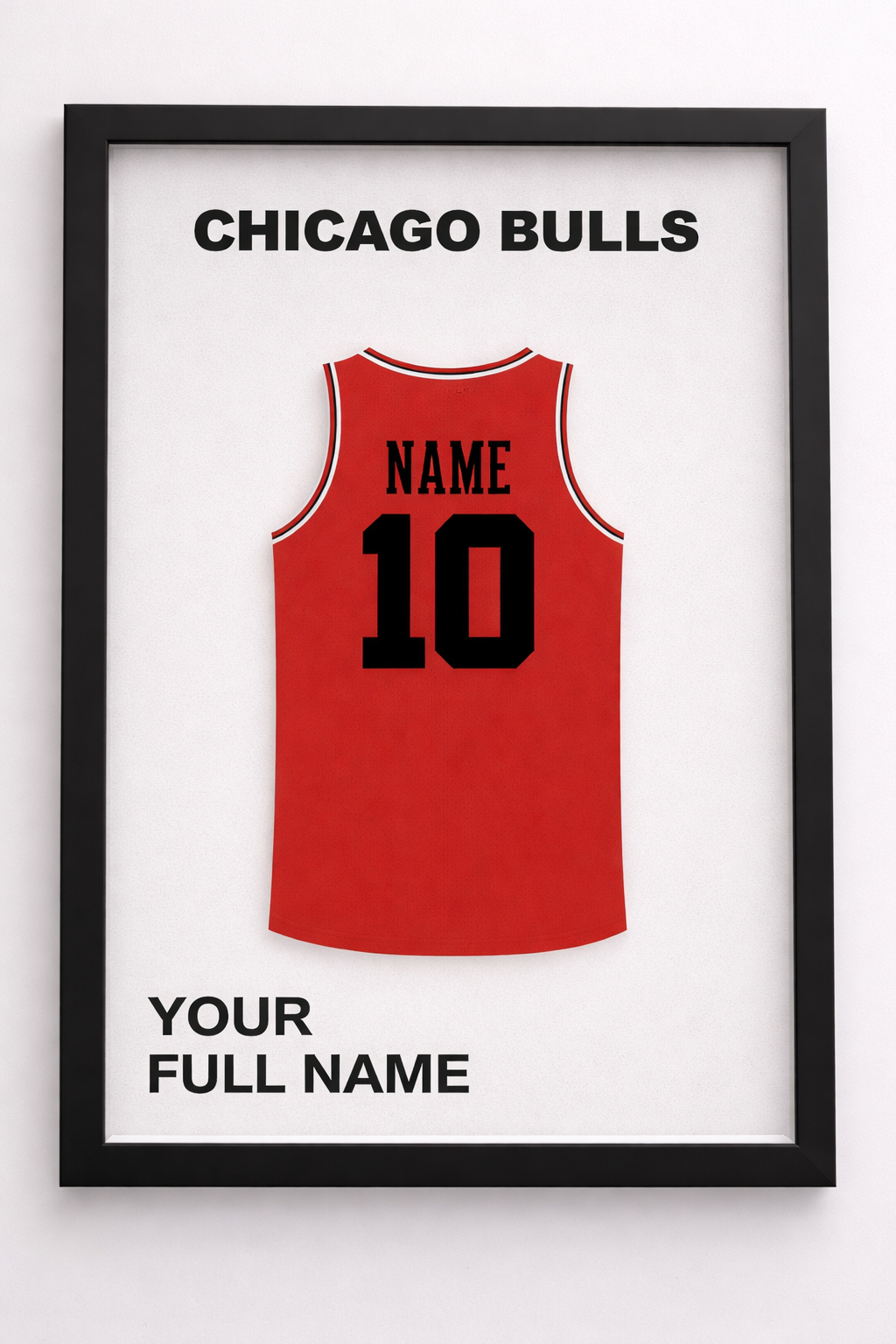 🖼️ Cadre Sportif Personnalisé – Maillot 3D – Prénom & Numéro – Décoration à Poser