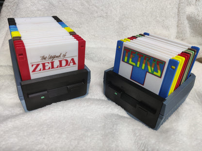 Sous-verres disquettes 🎮 – À l’unité ou en lot (10 ou 20 avec boîte offerte) – Cadeau geek rétro & moderne