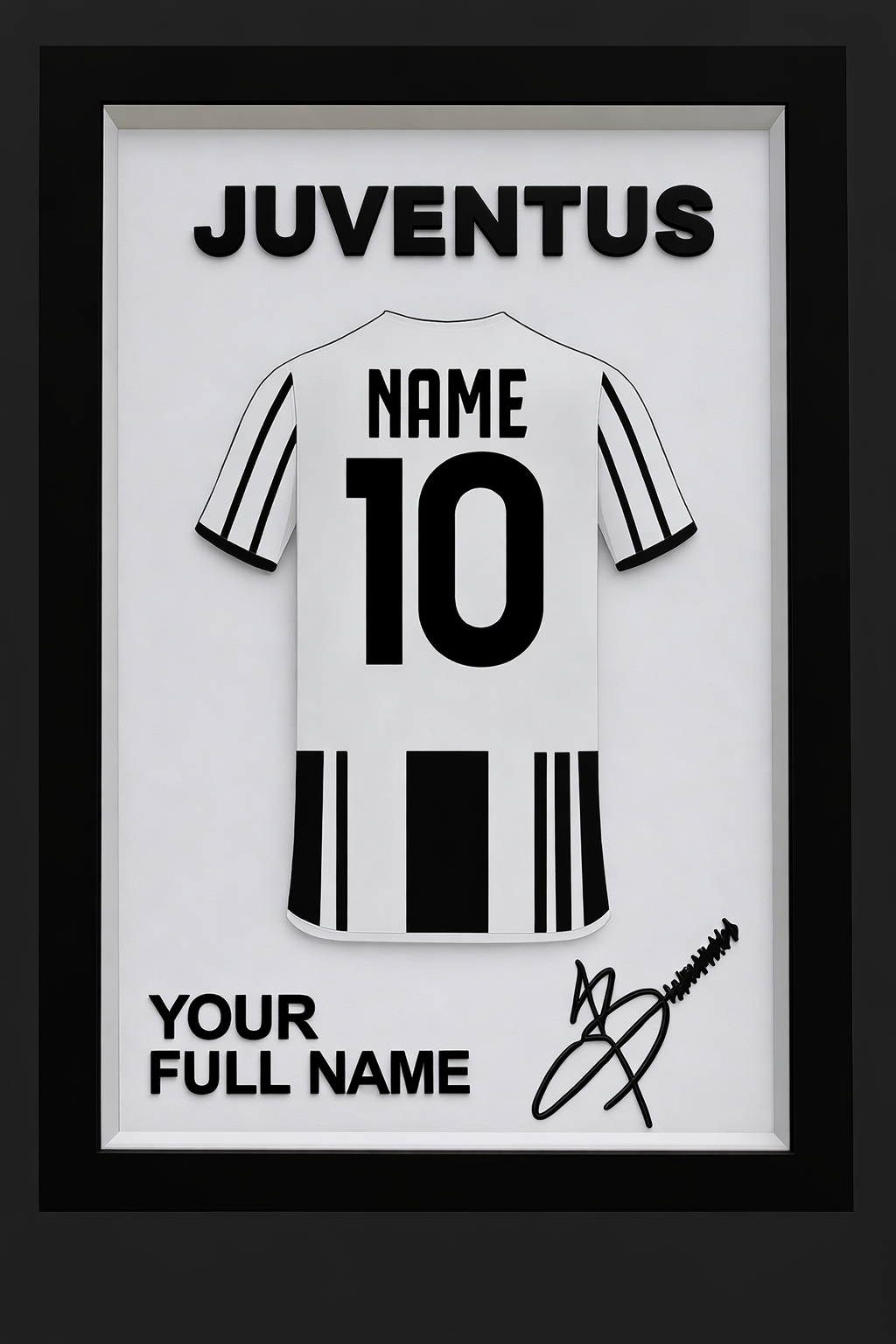 🖼️ Cadre Sportif Personnalisé – Maillot 3D – Prénom & Numéro – Décoration à Poser