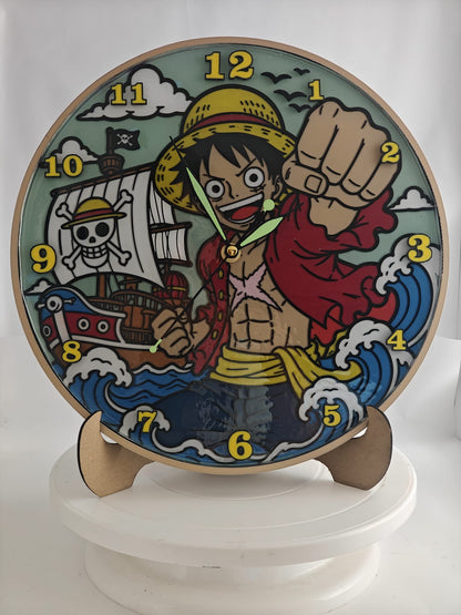 Horloge Manga Pirate – Relief 3D & résine – 30 cm