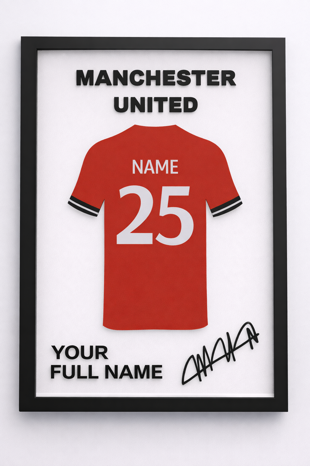 🖼️ Cadre Sportif Personnalisé – Maillot 3D – Prénom & Numéro – Décoration à Poser