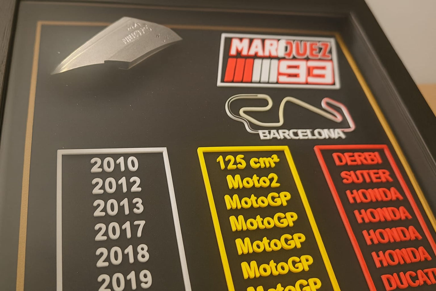 🏁 Cadre 3D Marc Márquez 93 – Barcelona – Décoration MotoGP