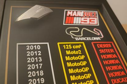 🏁 Cadre 3D Marc Márquez 93 – Barcelona – Décoration MotoGP
