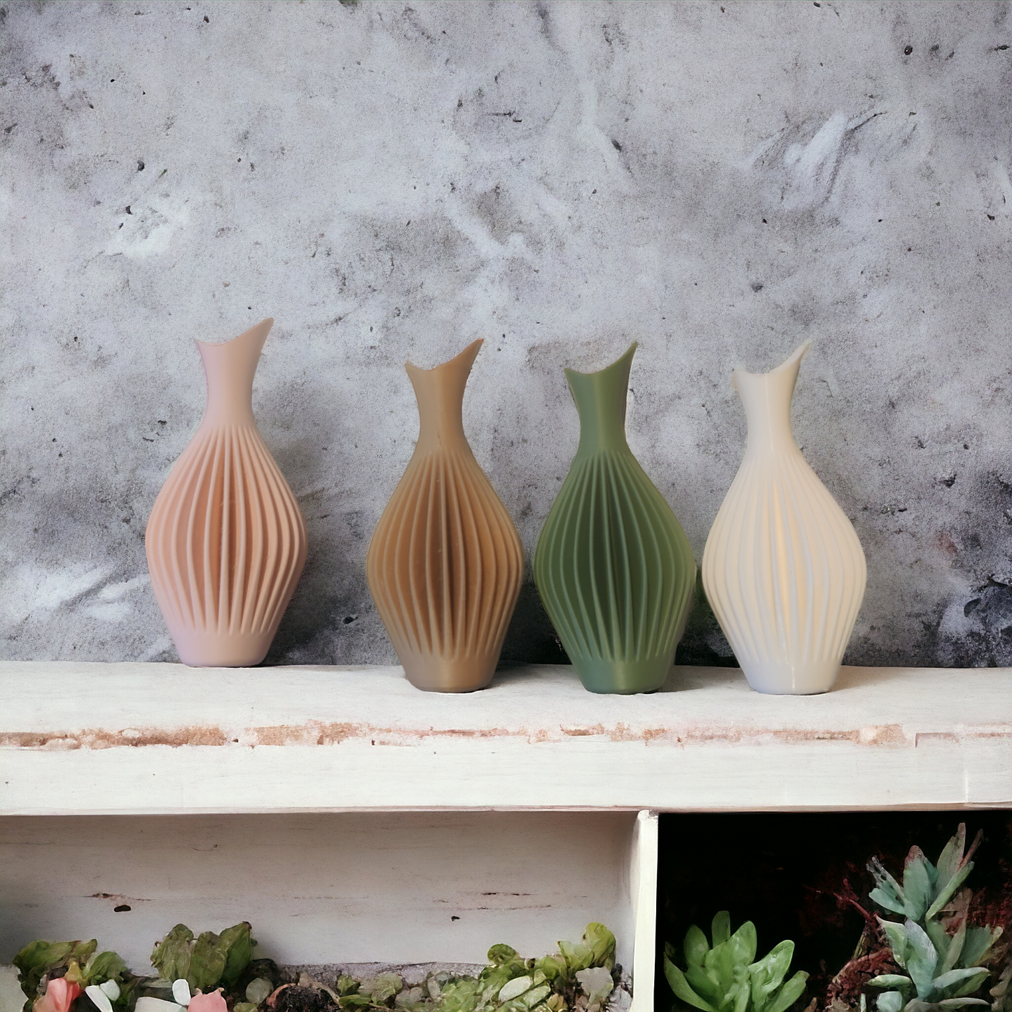 Lot de 4 mini vases aimantés