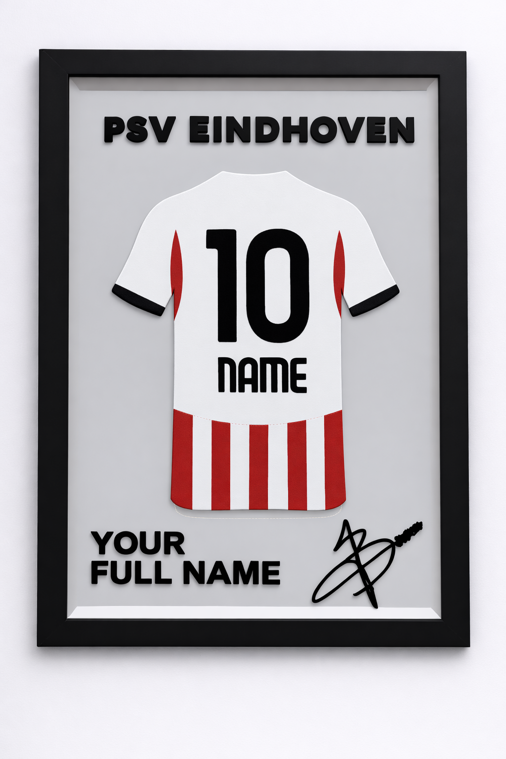 🖼️ Cadre Sportif Personnalisé – Maillot 3D – Prénom & Numéro – Décoration à Poser