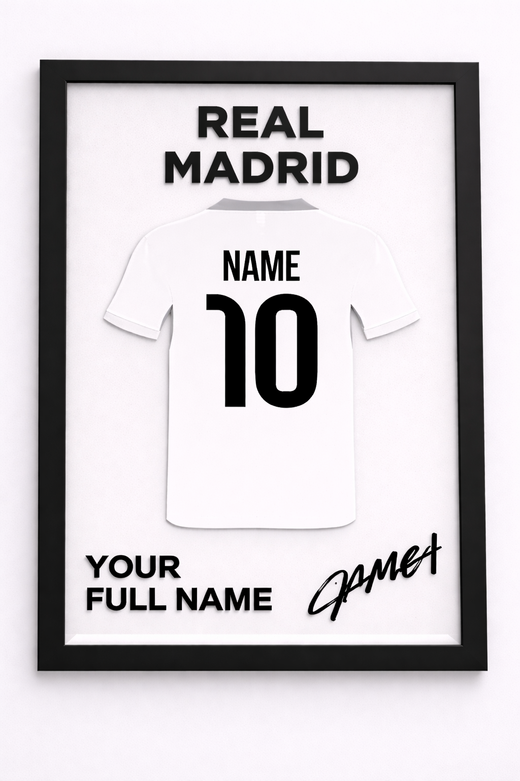 🖼️ Cadre Sportif Personnalisé – Maillot 3D – Prénom & Numéro – Décoration à Poser