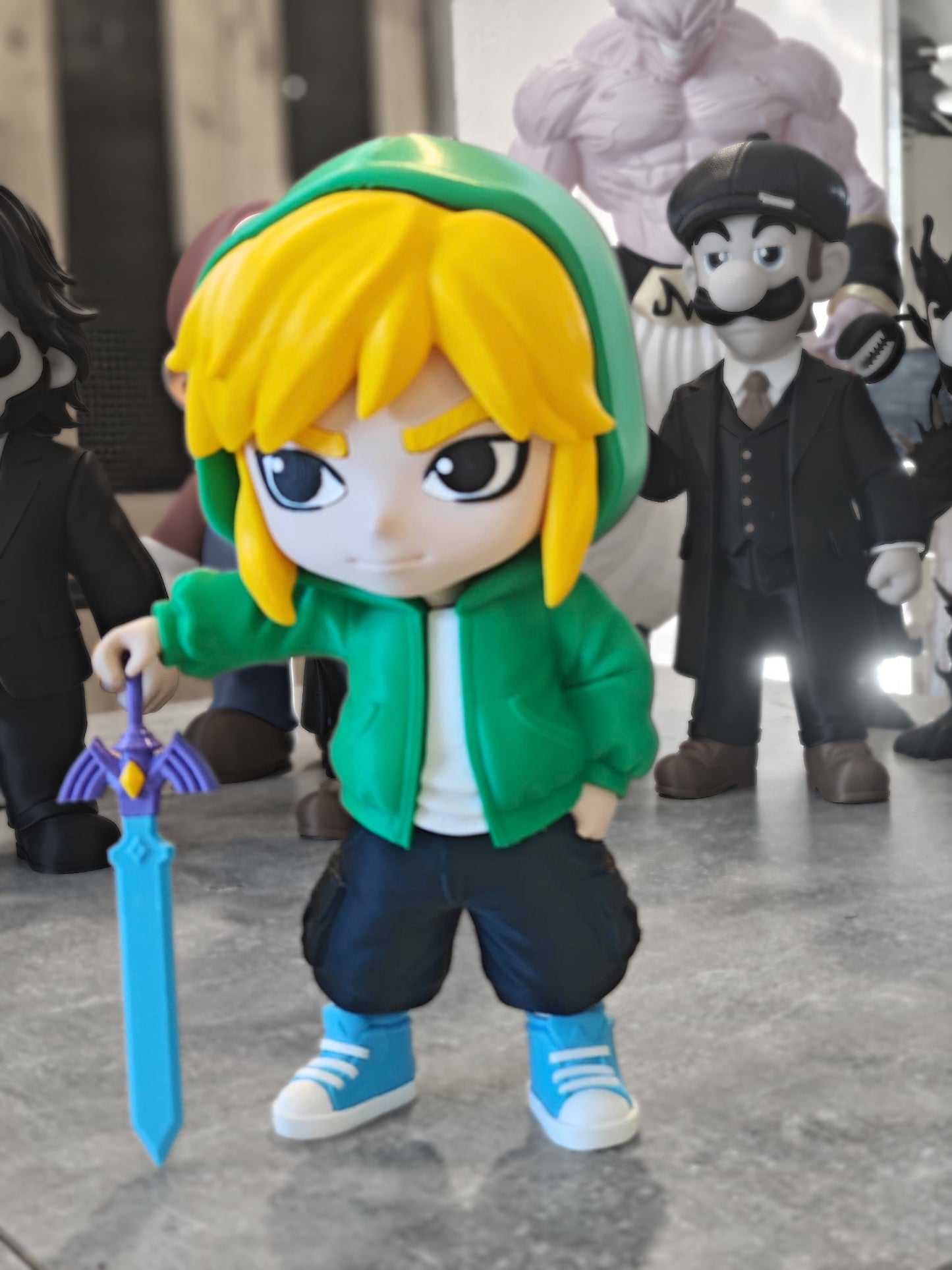 Figurine Geek 3D imprimée – Mario, Luigi, Goku, Link, Groot Venom, Majin Buu – Statue décorative gaming / anime – Cadeau gamer