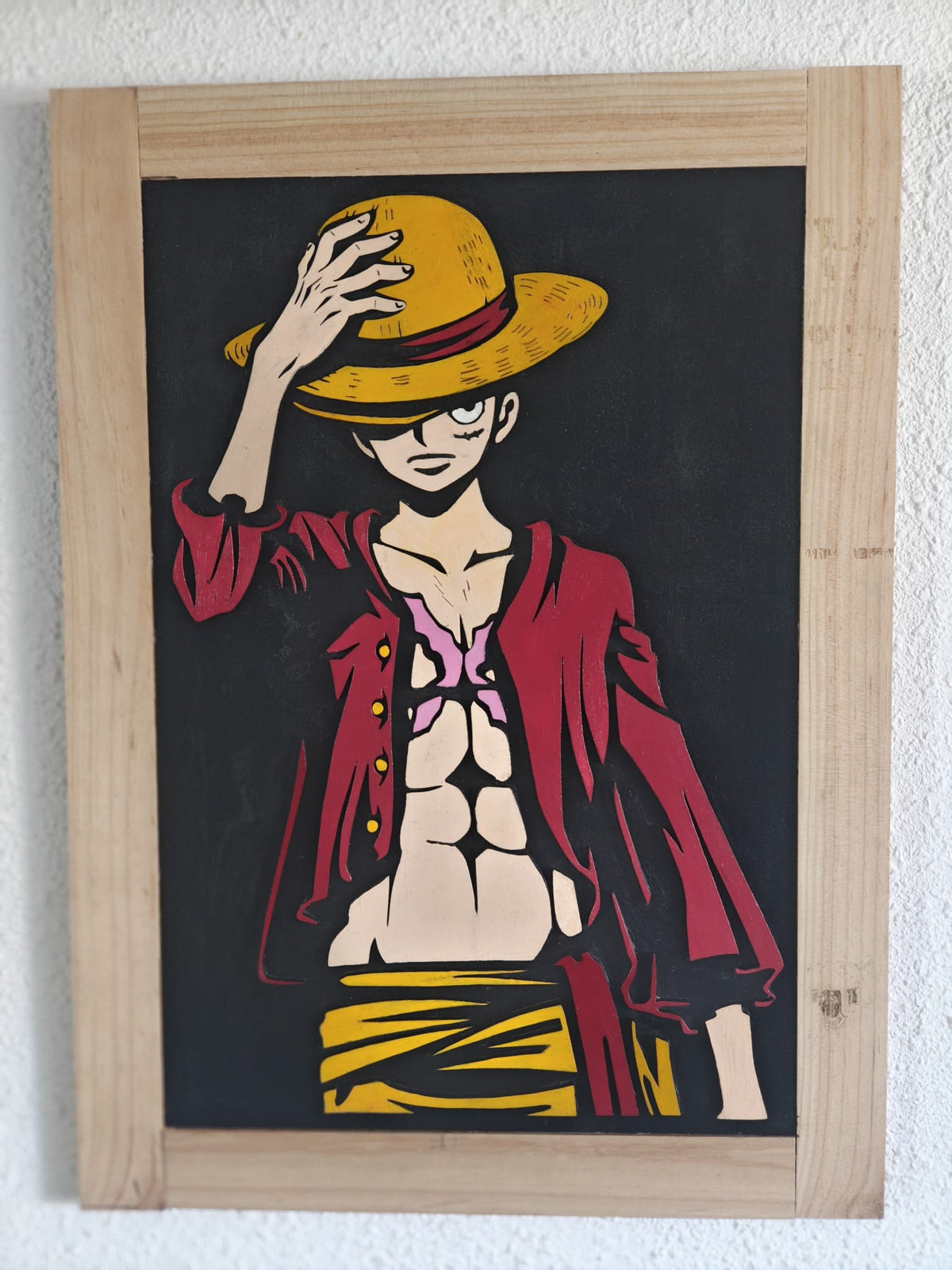 Tableau Manga Pirate en bois