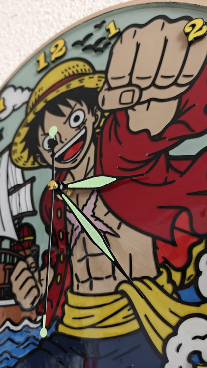 Horloge Manga Pirate – Relief 3D & résine – 30 cm