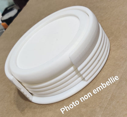 Set supporter PSG – Décapsuleur + 4 sous-verres + socle – Impression 3D & finition résine