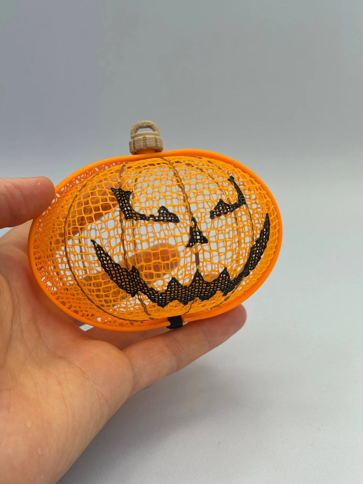 Citrouille d'Halloween en filet – panier à bonbons modèle 2
